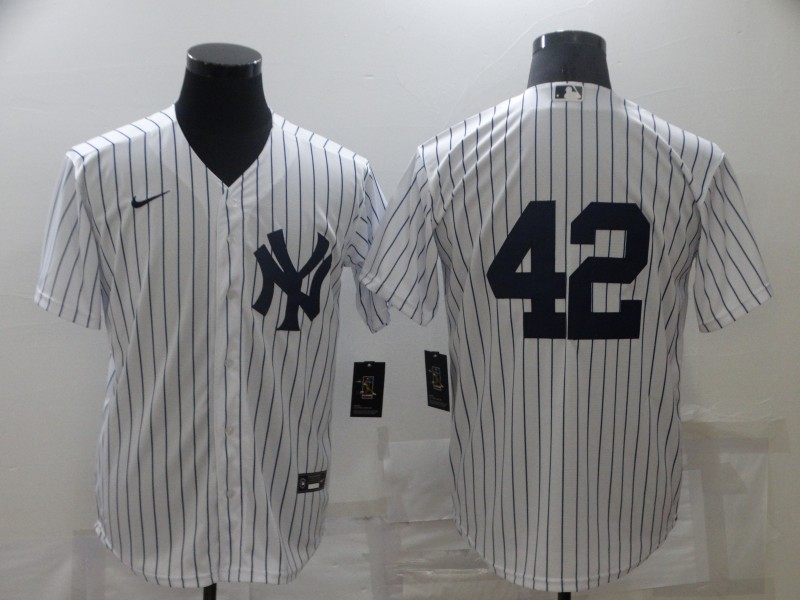 Men's New York Yankees Mariano Rivera #42 White Name Jersey